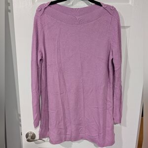 NWT Talbots Plus Purple Basket Weave Long Sleeve Sweater in Size 1X
